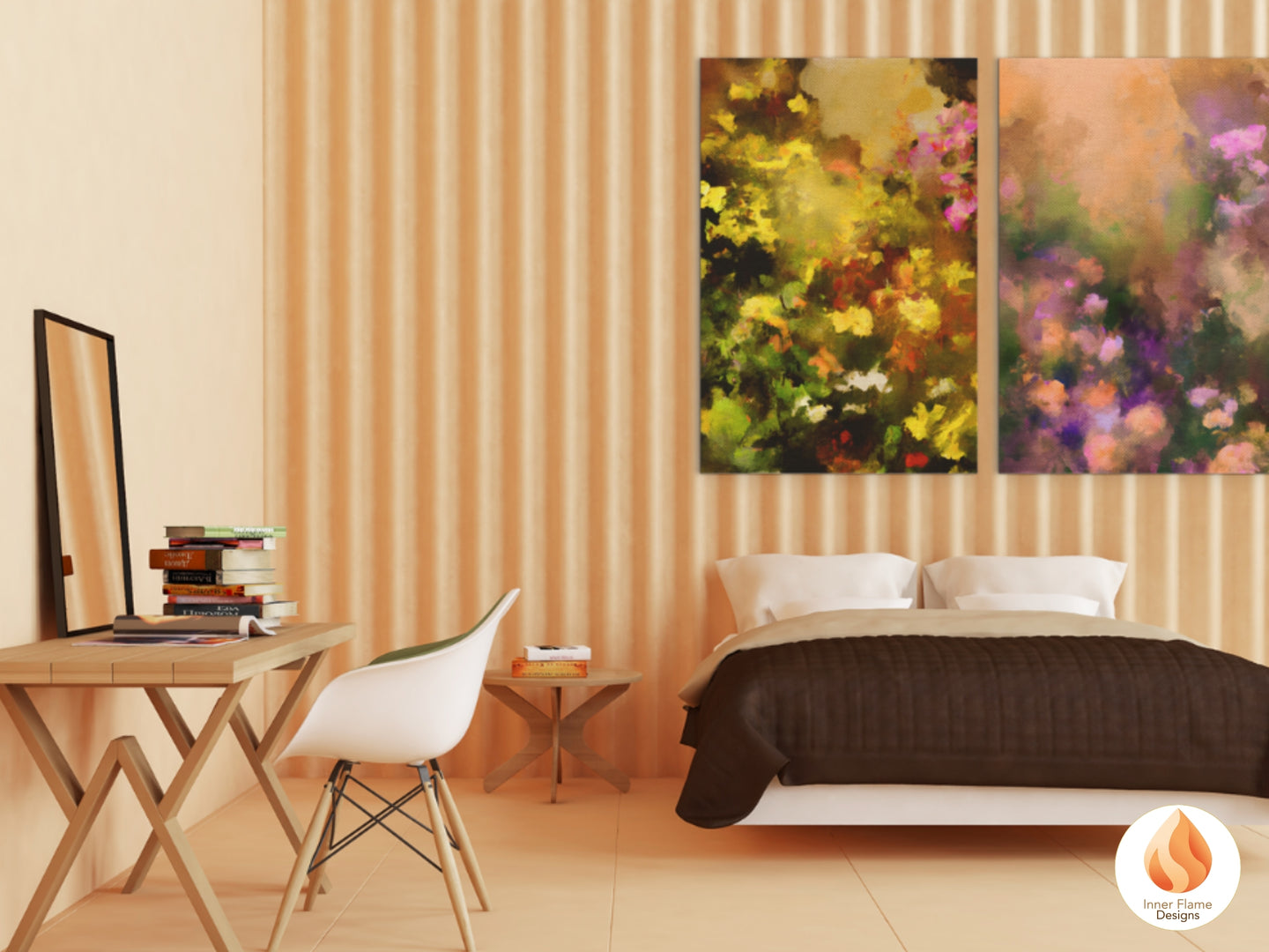 Enchanting Flower Artwork for Modern Home Design | Triptych Artwork
